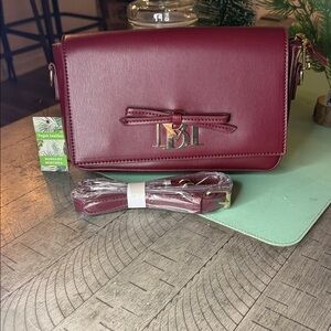 Badgley Mischka Burgundy Crossbody Bag